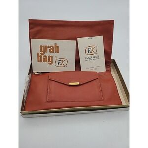 Enger Kress Vintage Wallet Grab Bag Orange Autumn Rust New Original Box Leather